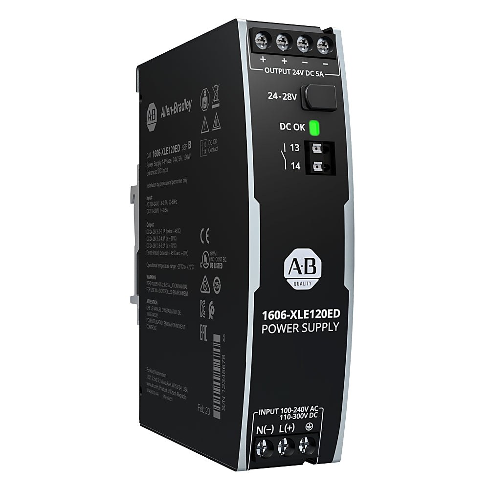 1606-XLE120E, Power Supply, 120W, 1PH, 24VDC, 5A, Allen Bradley, Rockwell