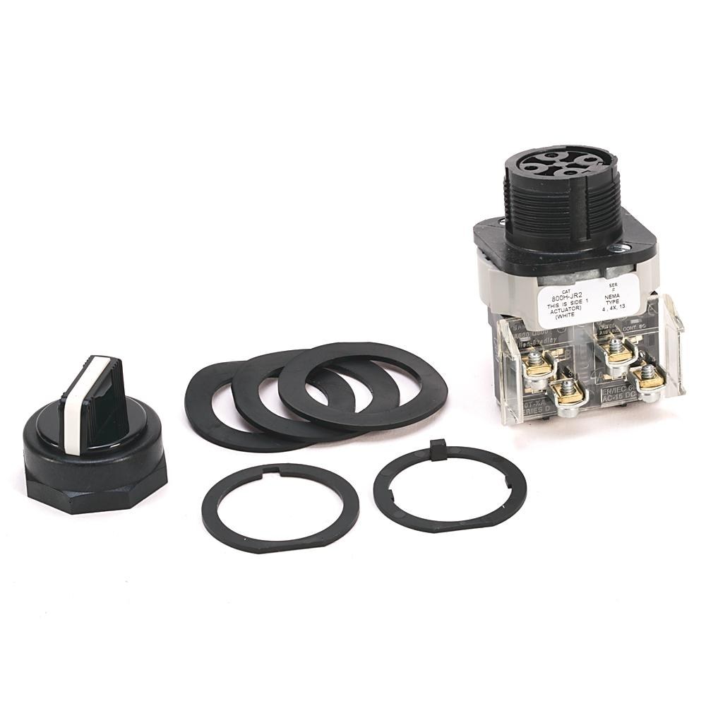 800H-JR4A, Selector Switch, 3 Position, Standard Knob Spring Return, Allen Bradley, Rockwell