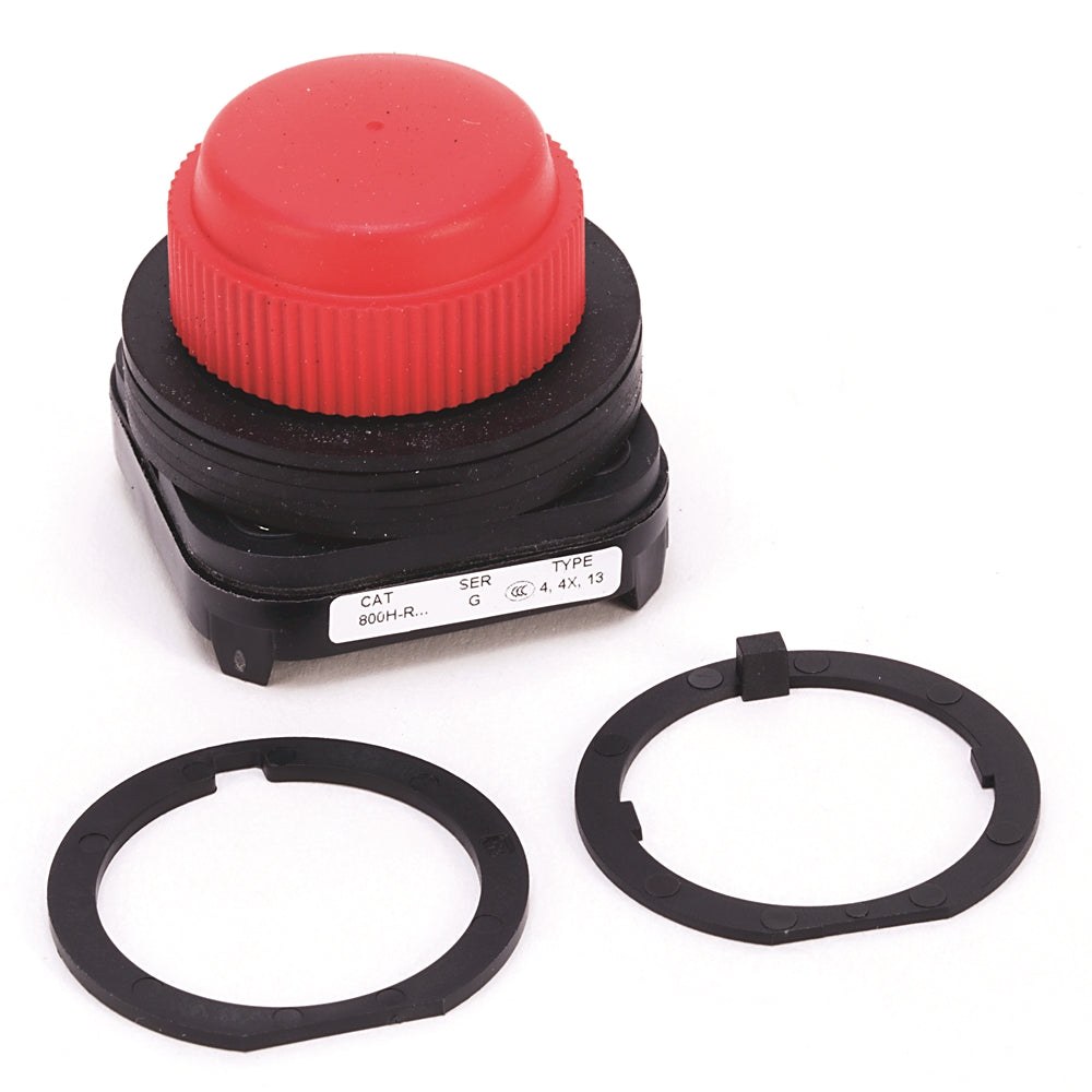800H-R6A, 30mm Momentary Push Button, Booted, Red, 1NO/1NC, Allen Bradley Rockwell