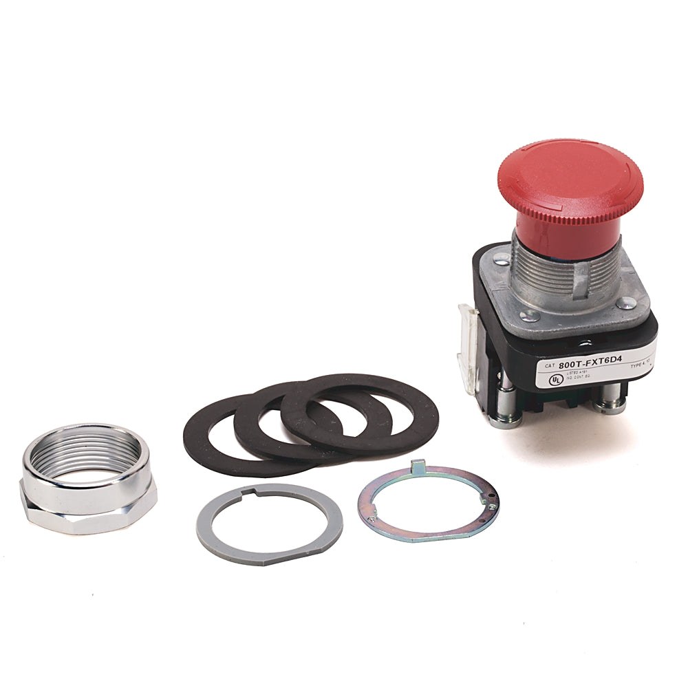 800T-FXT6A1, Push Pull Device, Maintained Push Pull/Twist PB, 2 Position, Twist Release, Allen Bradley, Rockwell