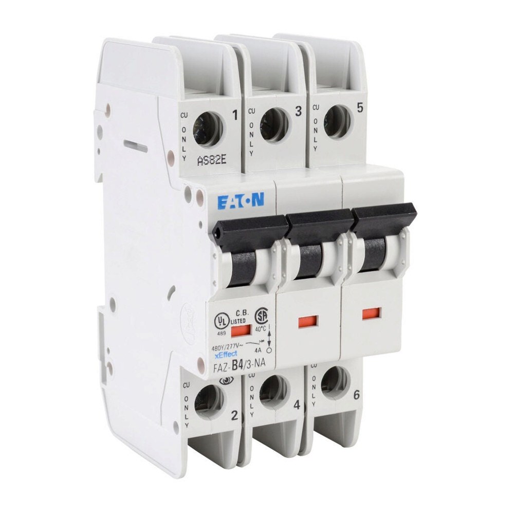 FAZ-B4/3-NA, Circuit Breaker, 3P, 4A, UL489, Eaton
