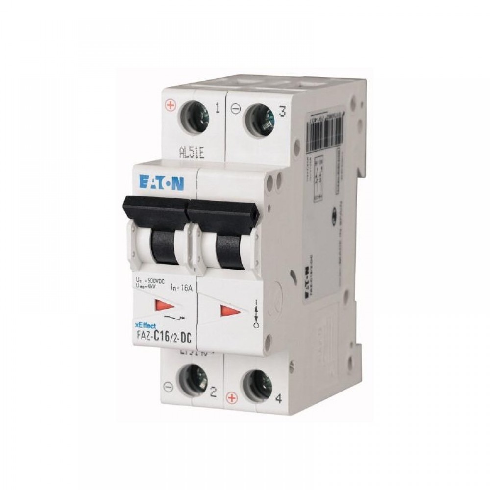 FAZ MCB Circuit Breaker 2 Pole 10kA FAZ-C50/2 Eaton, UL 1077