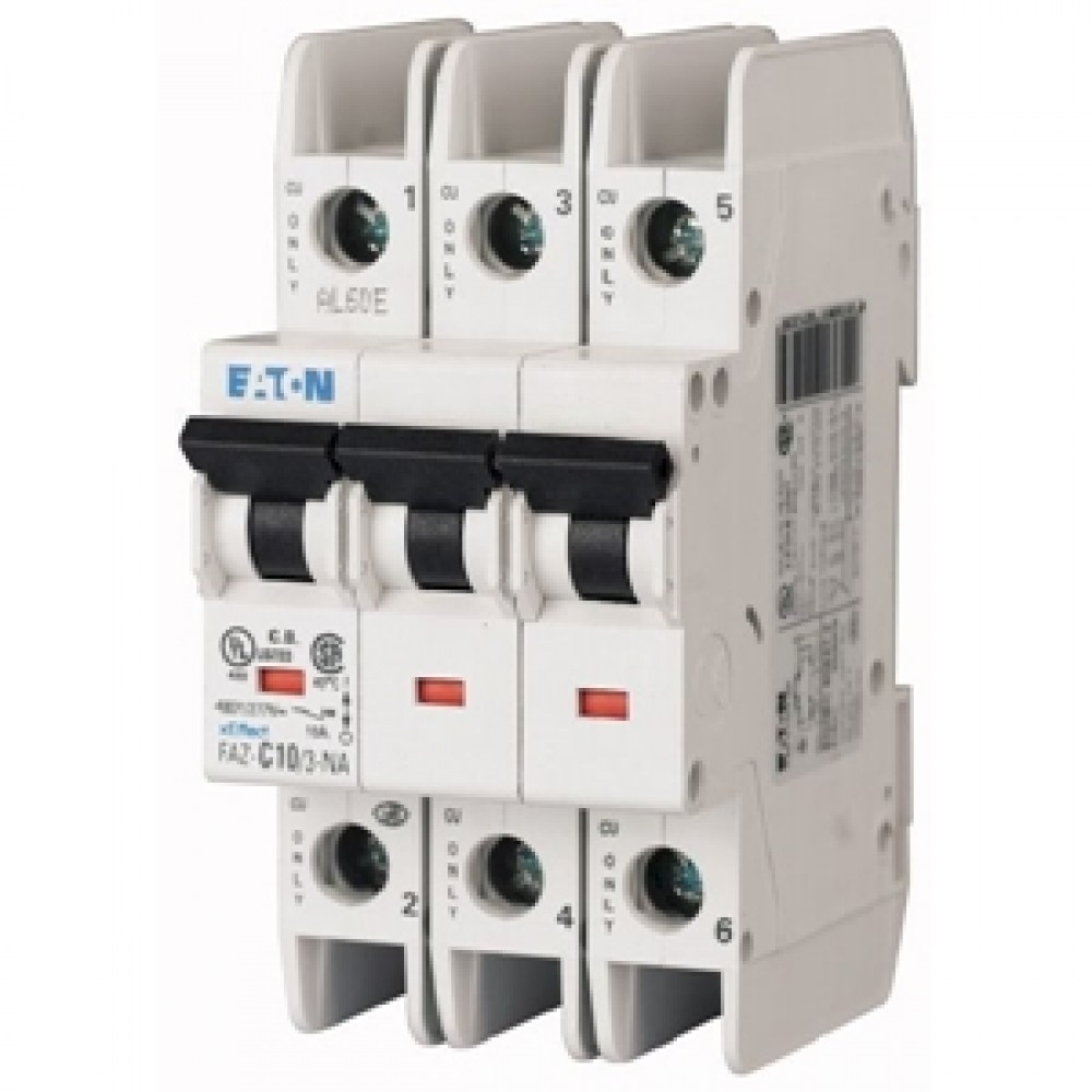 FAZ MCB Circuit Breaker 3 Pole 10kA FAZ-C25/3-NA Eaton, UL 489