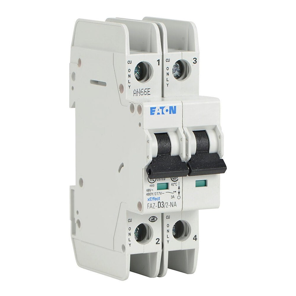 FAZ-D3-2-NA, Circuit Breaker. 2P, 3A, Eaton