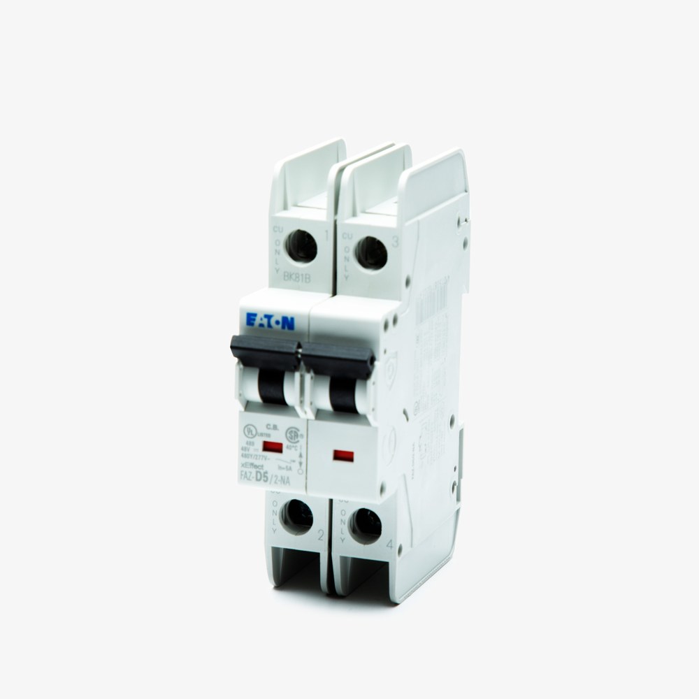 FAZ-D5/2-NA, Circuit Breaker 2P, 5A, UL489, Eaton