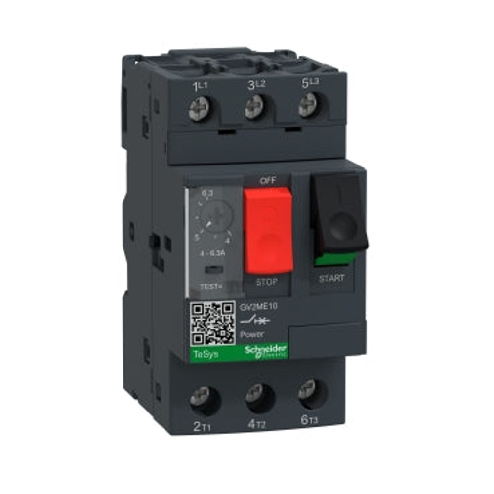 GV2ME10, Motor Circuit Breaker 4 - 6.3A Schneider Electric