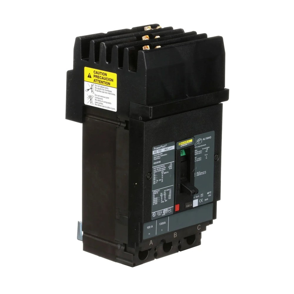 HDA36100, Square D, 100A, 3 pole, 14kA, 600VAC, Circuit Breaker Schneider