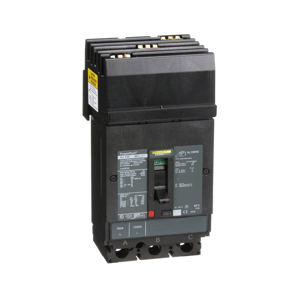 HJA36150, Square D, 150A, 3 pole, 25kA, 600VAC, Circuit Breaker Schneider
