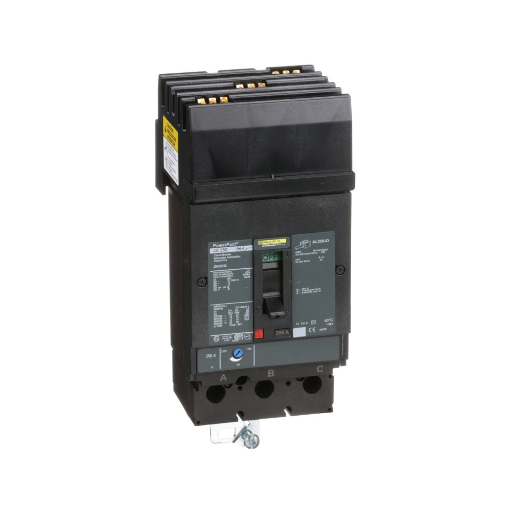 JDA36250, Square D, 250A, 3 pole, 14kA, 600VAC, Circuit Breaker Schneider