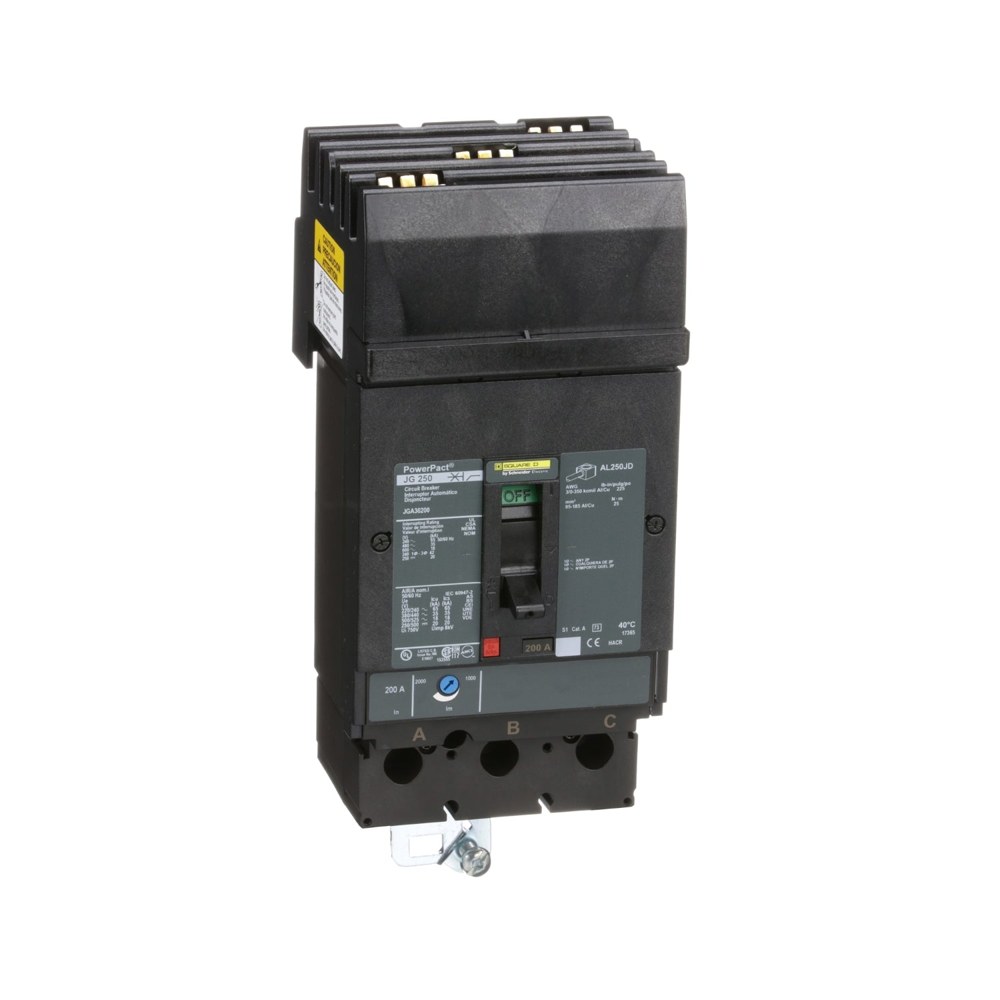 JGA36200, Square D, 200A, 3 pole, 18kA, 600VAC, Circuit Breaker Schneider