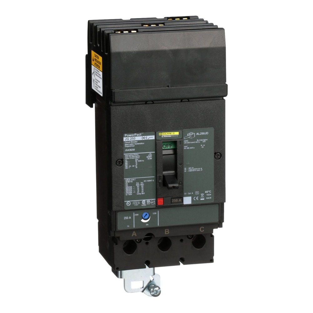 JGA36250, Square D, 250A, 3 pole, 18kA, 600VAC, Circuit Breaker Schneider