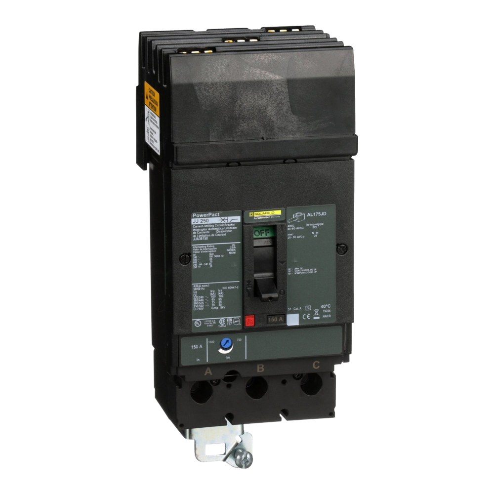 JJA36150, Square D, 150A, 3 pole, 25kA, 600VAC, Circuit Breaker Schneider