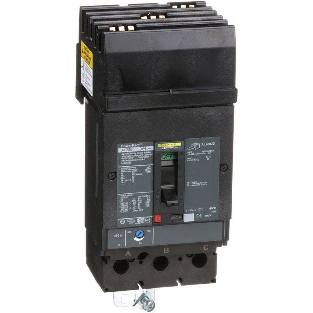JJA36250, Square D, 250A, 3 pole, 25kA, 600VAC, Circuit Breaker Schneider