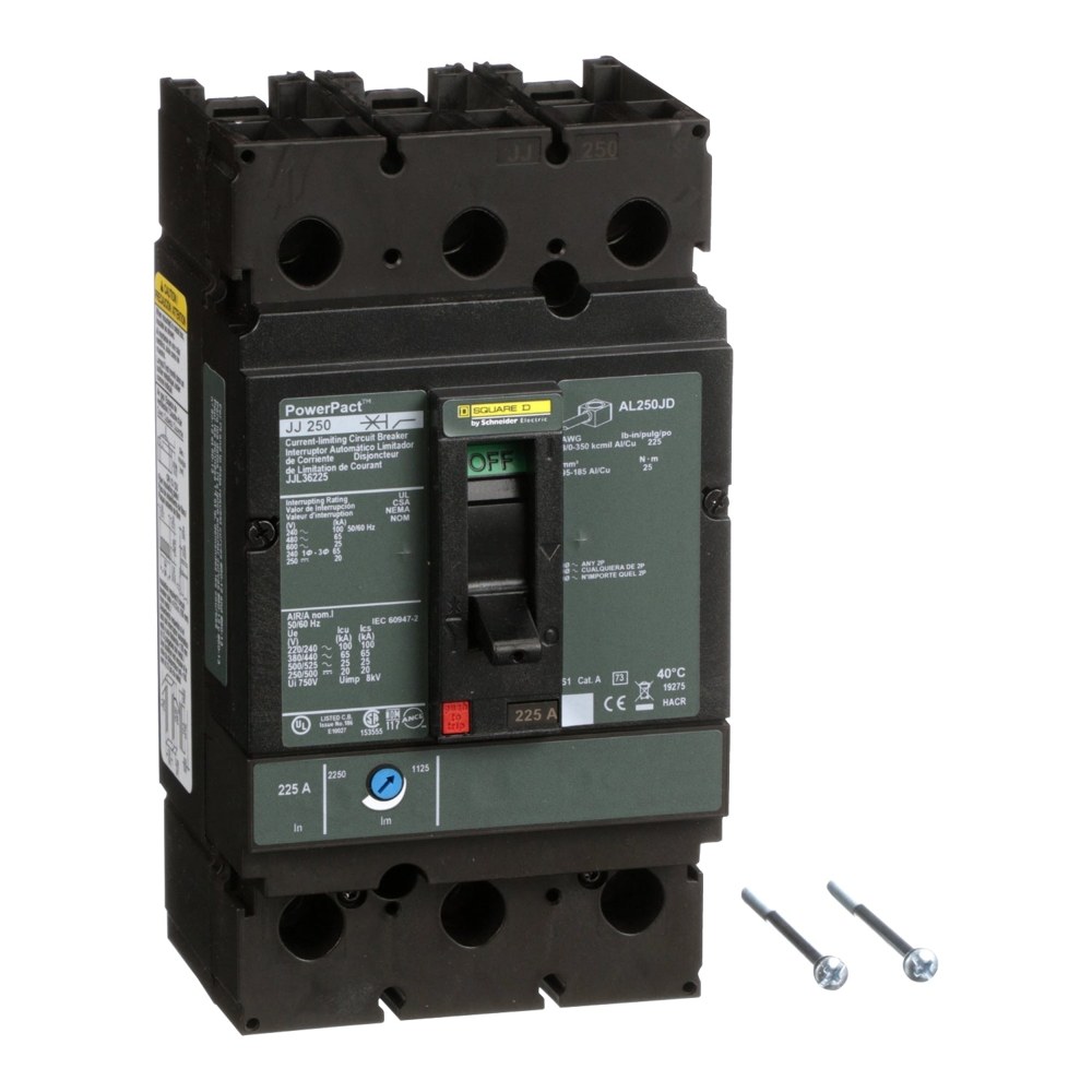 JJL36225, Square D, 225A, 3 pole, 25kA, 600VAC, Circuit Breaker Schneider