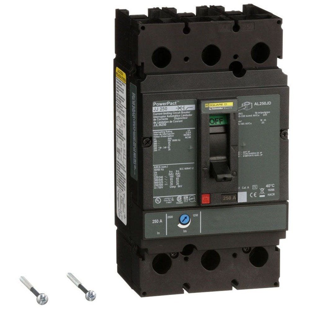 JJL36250, Square D, 250A, 3 pole, 25kA, 600VAC, Circuit Breaker Schneider