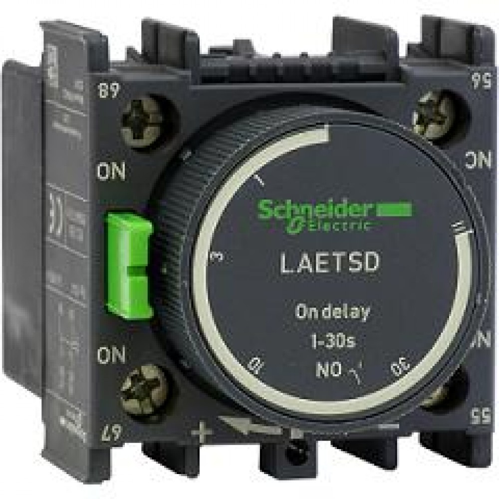 Pneumatic timer block front mounted LAETSD 1NO+1NC 0.1..30s Schneider Electric