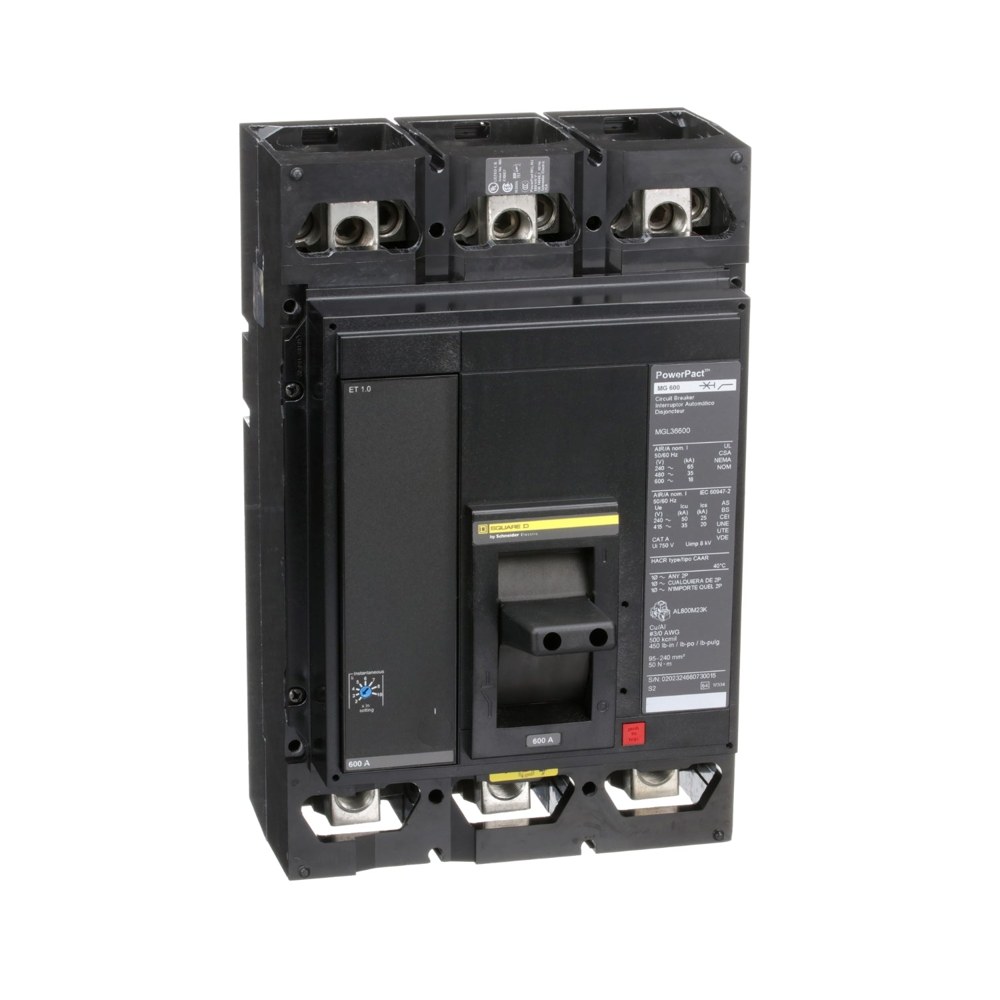 MGL36600, Square D, 600A, 3 pole, 600VAC, 18kA Circuit Breaker Schneider