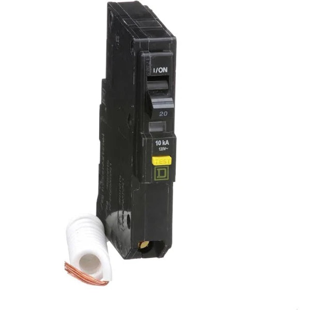 QOB120GFI, Circuit Breaker, QO, 20A, 1P, 120VAC, 10kA, Schneider Electric