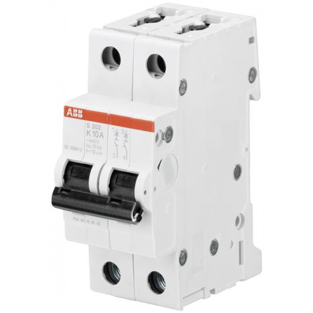 S200 MCB Circuit Breaker 2 Pole 6kA S202-K50 ABB, UL 1077