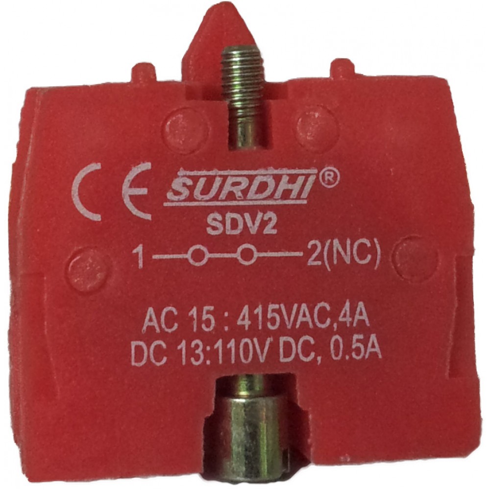Contact Block FITS SVD-2 N/C Pushbutton Series Surdhi