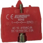 Contact Block FITS SVD-2 N/C Pushbutton Series Surdhi
