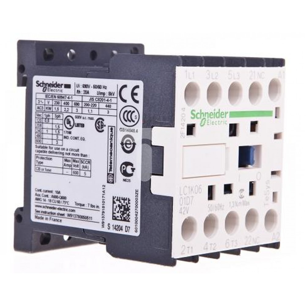 CA2KN22B7 Control Relay 2NO + 2NC, 24VAC, 10A Schneider Electric Telemecanique